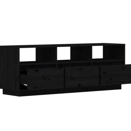 vidaXL Tv Benches & Tv Stands* Tv Stand Black 55.1"X14.6"X19.7" Solid Wood Pine