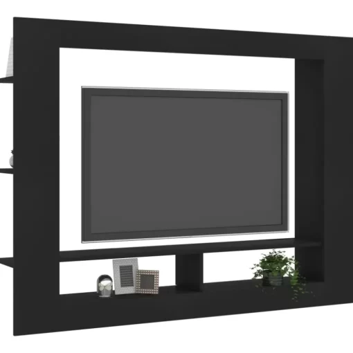 vidaXL Tv Benches & Tv Stands* Tv Stand Black 59.8"X8.7"X44.5" Engineered Wood