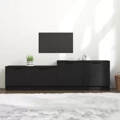 vidaXL Tv Benches & Tv Stands* Tv Stand Black 62.4"X14.2"X17.7" Engineered Wood