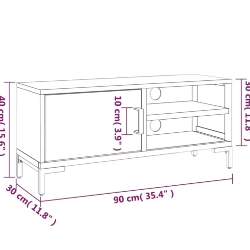 vidaXL Tv Benches & Tv Stands* Tv Stand Brown 35.4"X11.8"X15.7" Solid Wood Pine