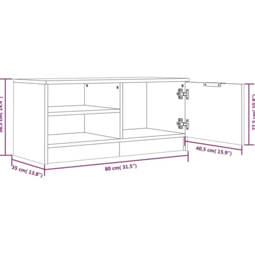 vidaXL Tv Benches & Tv Stands* Tv Stand Brown Oak 31.5"X13.8"X14.4" Engineered Wood