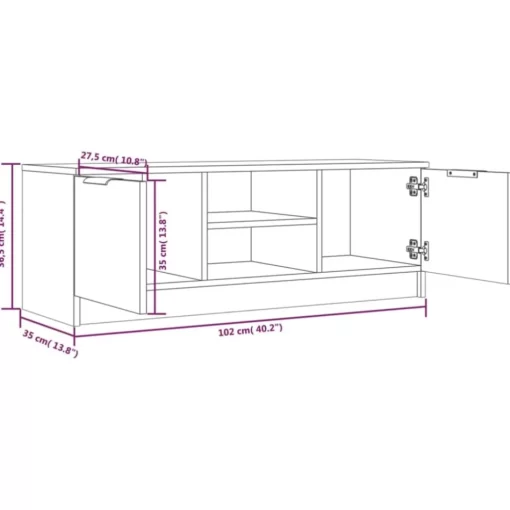 vidaXL Tv Benches & Tv Stands* Tv Stand Brown Oak 40.2"X13.8"X14.4" Engineered Wood