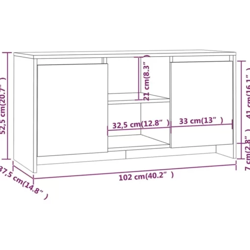 vidaXL Tv Benches & Tv Stands* Tv Stand Brown Oak 40.2"X14.8"X20.7" Engineered Wood