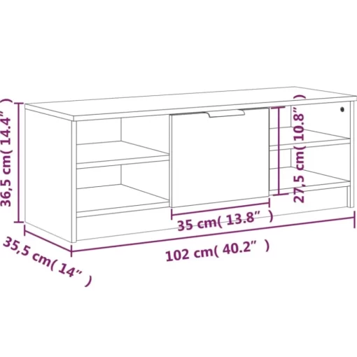 vidaXL Tv Benches & Tv Stands* Tv Stand Brown Oak 40.2"X14"X14.4" Engineered Wood