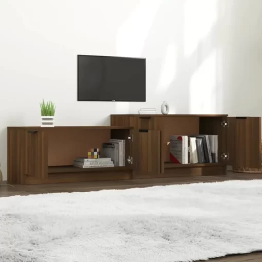 vidaXL Tv Benches & Tv Stands* Tv Stand Brown Oak 62.4"X14.2"X17.7" Engineered Wood