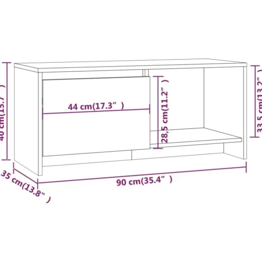 vidaXL Tv Benches & Tv Stands* Tv Stand Concrete Gray 35.4"X13.8"X15.7" Engineered Wood