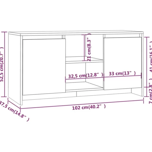 vidaXL Tv Benches & Tv Stands* Tv Stand Concrete Gray 40.2"X14.8"X20.7" Engineered Wood