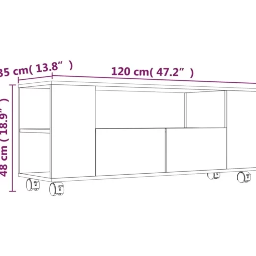 vidaXL Tv Benches & Tv Stands* Tv Stand Concrete Gray 47.2"X13.8"X18.9" Engineered Wood