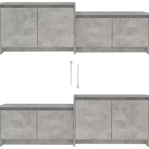 vidaXL Tv Benches & Tv Stands* Tv Stand Concrete Gray 57.7"X13.8"X19.7" Engineered Wood