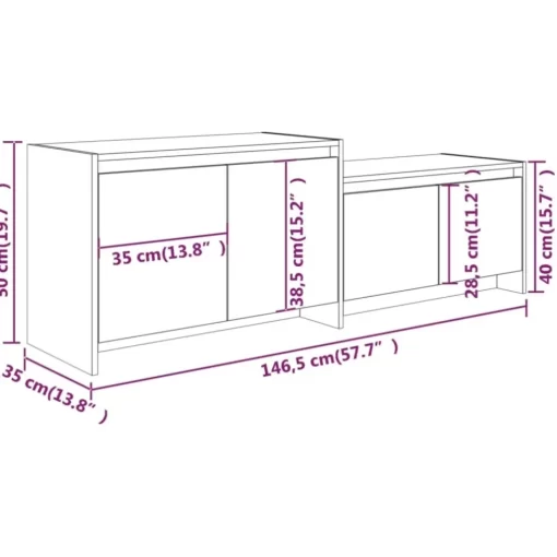 vidaXL Tv Benches & Tv Stands* Tv Stand Concrete Gray 57.7"X13.8"X19.7" Engineered Wood