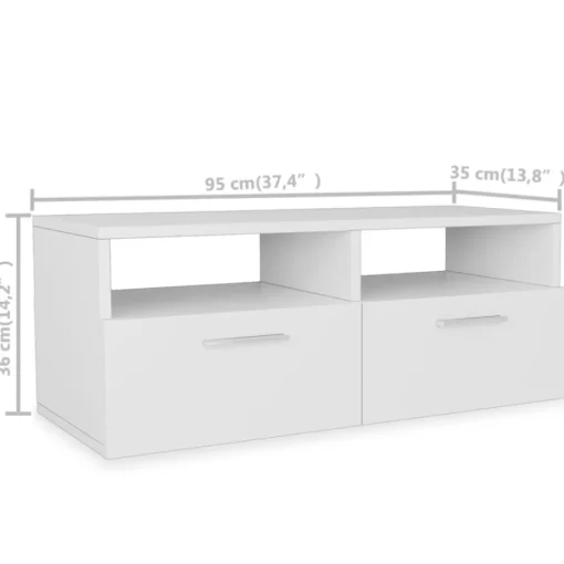 vidaXL Tv Benches & Tv Stands* Tv Stand Engineered Wood 37.4"X13.8"X14.2" White