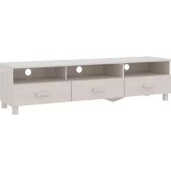 vidaXL Tv Benches & Tv Stands* Tv Stand Hamar White 62.2"X15.7"X15.7" Solid Wood Pine