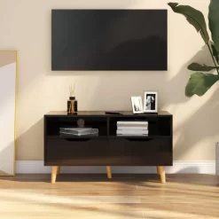 vidaXL Tv Benches & Tv Stands* Tv Stand High Gloss Black 35.4"X15.7"X19.1" Engineered Wood