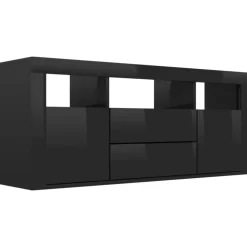 vidaXL Tv Benches & Tv Stands* Tv Stand High Gloss Black 47.2"X11.8"X19.7" Engineered Wood