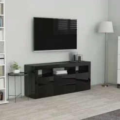 vidaXL Tv Benches & Tv Stands* Tv Stand High Gloss Black 47.2"X11.8"X19.7" Engineered Wood