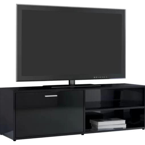 vidaXL Tv Benches & Tv Stands* Tv Stand High Gloss Black 47.2"X13.4"X14.6" Engineered Wood