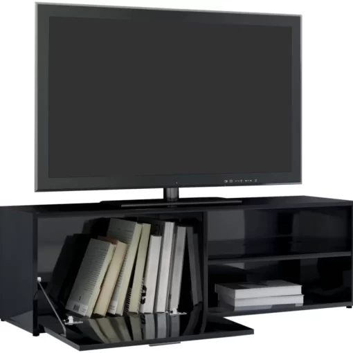 vidaXL Tv Benches & Tv Stands* Tv Stand High Gloss Black 47.2"X13.4"X14.6" Engineered Wood