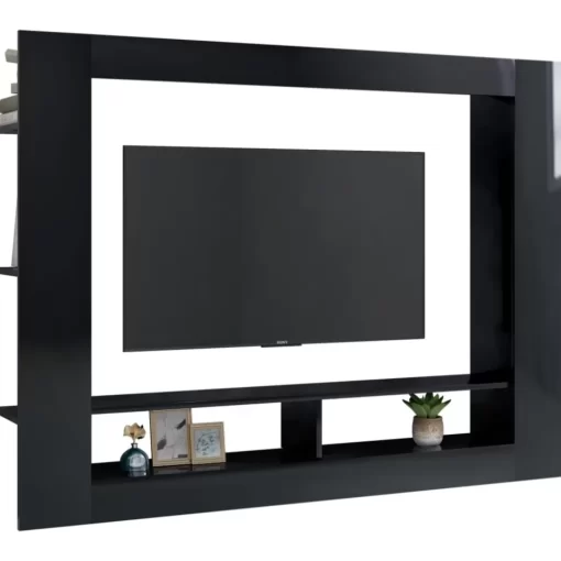 vidaXL Tv Benches & Tv Stands* Tv Stand High Gloss Black 59.8"X8.7"X44.5" Engineered Wood