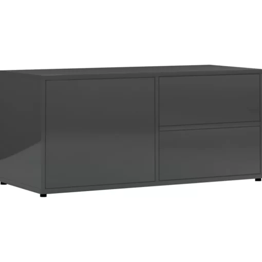 vidaXL Tv Benches & Tv Stands* Tv Stand High Gloss Gray 31.5"X13.4"X14.2" Engineered Wood