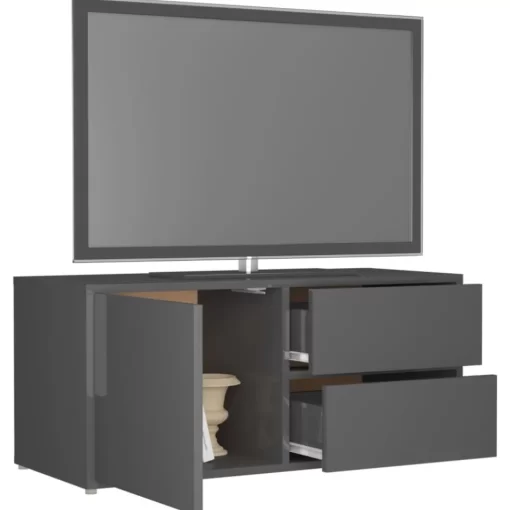 vidaXL Tv Benches & Tv Stands* Tv Stand High Gloss Gray 31.5"X13.4"X14.2" Engineered Wood