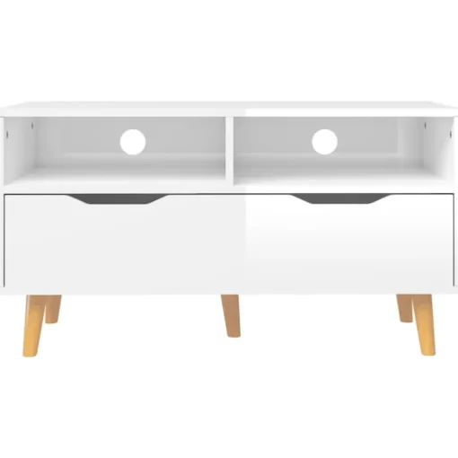 vidaXL Tv Benches & Tv Stands* Tv Stand High Gloss White 35.4"X15.7"X19.1" Engineered Wood