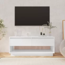 vidaXL Tv Benches & Tv Stands* Tv Stand High Gloss White 40.2"X16.1"X17.3" Engineered Wood