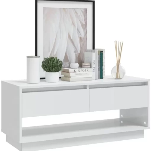 vidaXL Tv Benches & Tv Stands* Tv Stand High Gloss White 40.2"X16.1"X17.3" Engineered Wood