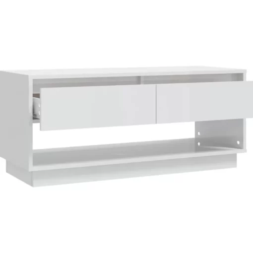 vidaXL Tv Benches & Tv Stands* Tv Stand High Gloss White 40.2"X16.1"X17.3" Engineered Wood