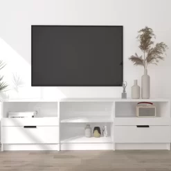 vidaXL Tv Benches & Tv Stands* Tv Stand High Gloss White 59.1"X13.2"X17.7" Engineered Wood