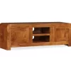 vidaXL Tv Benches & Tv Stands* Tv Stand Solid Wood With Honey Finish 47.2