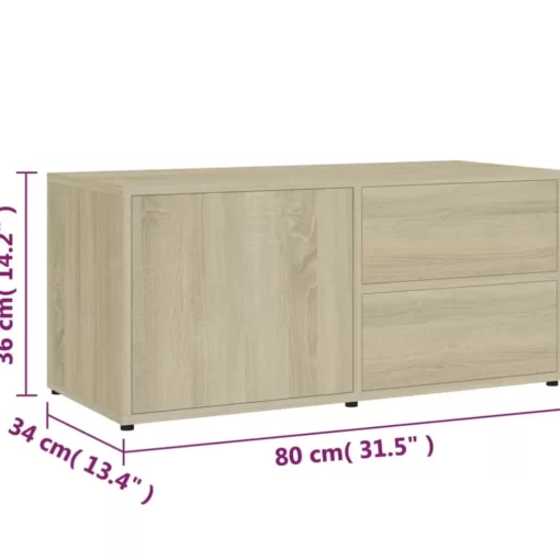 vidaXL Tv Benches & Tv Stands* Tv Stand Sonoma Oak 31.5"X13.4"X14.2" Engineered Wood