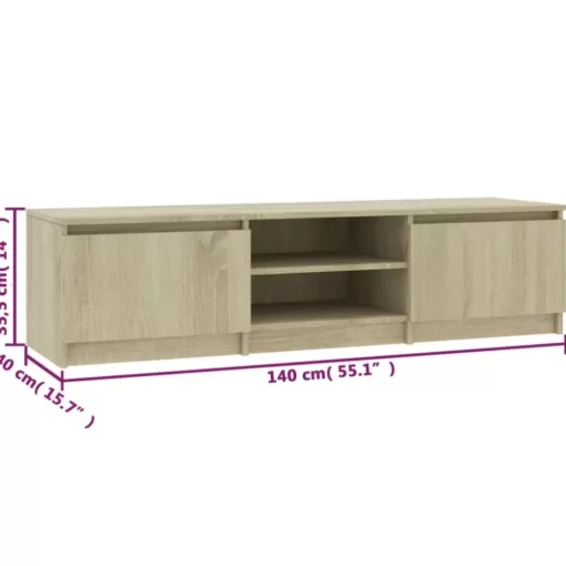 vidaXL Tv Benches & Tv Stands* Tv Stand Sonoma Oak 55.1"X15.7"X14" Engineered Wood