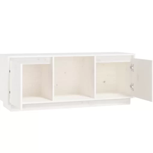 vidaXL Tv Benches & Tv Stands* Tv Stand White 43.5"X13.8"X17.3" Solid Wood Pine