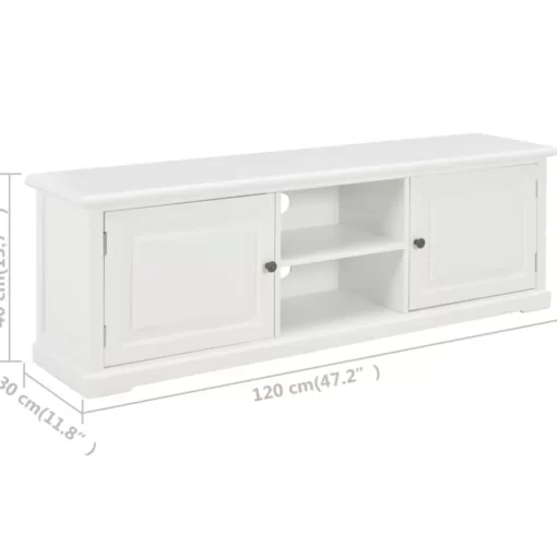 vidaXL Tv Benches & Tv Stands* Tv Stand White 47.2"X11.8"X15.7" Wood