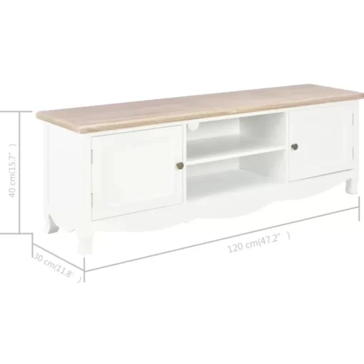 vidaXL Tv Benches & Tv Stands* Tv Stand White 47.2"X11.8"X15.7" Wood