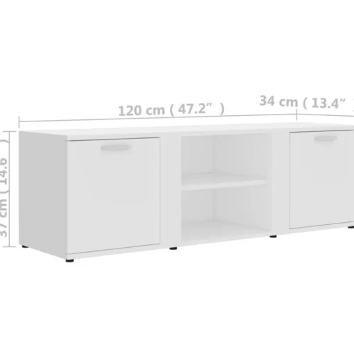 vidaXL Tv Benches & Tv Stands* Tv Stand White 47.2"X13.4"X14.6" Engineered Wood