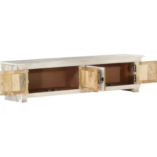 vidaXL Tv Benches & Tv Stands* Tv Stand White 55.1"X11.8"X13.8" Solid Wood Mango