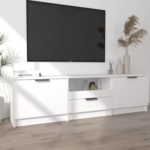 vidaXL Tv Benches & Tv Stands* Tv Stand White 55.1"X13.8"X15.7" Engineered Wood