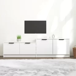 vidaXL Tv Benches & Tv Stands* Tv Stand White 62.4"X14.2"X17.7" Engineered Wood