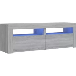 vidaXL Tv Benches & Tv Stands* Tv Stand With Led Lights Gray Sonoma 47.2"X13.8"X15.7"