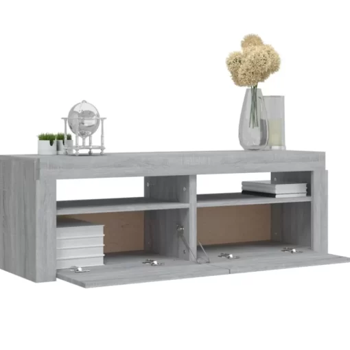 vidaXL Tv Benches & Tv Stands* Tv Stand With Led Lights Gray Sonoma 47.2"X13.8"X15.7"