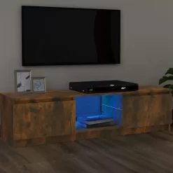 vidaXL Tv Benches & Tv Stands* Tv Stand With Led Lights Smoked Oak 47.2"X11.8"X14"