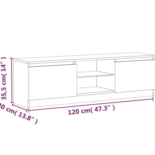 vidaXL Tv Benches & Tv Stands* Tv Stand With Led Lights Smoked Oak 47.2"X11.8"X14"