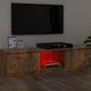 vidaXL Tv Benches & Tv Stands* Tv Stand With Led Lights Smoked Oak 47.2