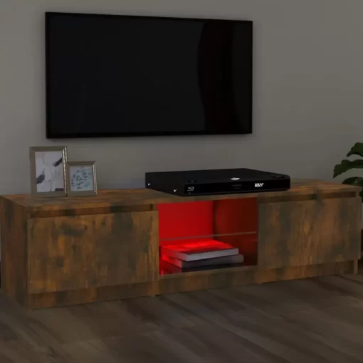 vidaXL Tv Benches & Tv Stands* Tv Stand With Led Lights Smoked Oak 47.2"X11.8"X14"