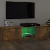 vidaXL Tv Benches & Tv Stands* Tv Stand With Led Lights Smoked Oak 47.2