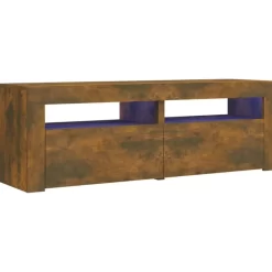 vidaXL Tv Benches & Tv Stands* Tv Stand With Led Lights Smoked Oak 47.2"X13.8"X15.7"