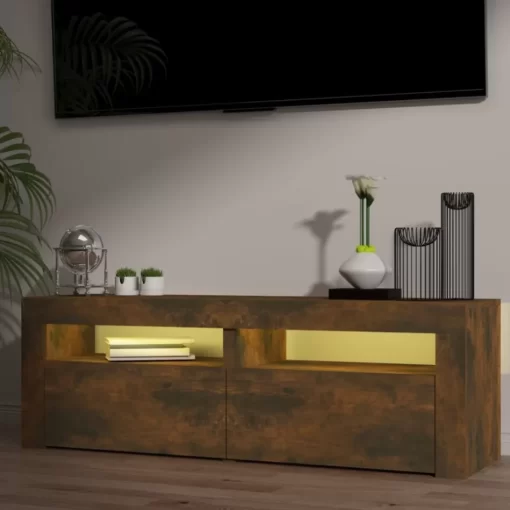 vidaXL Tv Benches & Tv Stands* Tv Stand With Led Lights Smoked Oak 47.2"X13.8"X15.7"