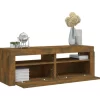 vidaXL Tv Benches & Tv Stands* Tv Stand With Led Lights Smoked Oak 47.2