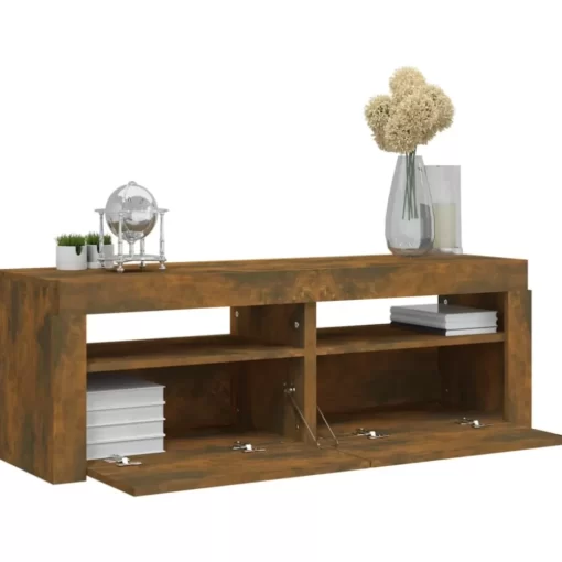 vidaXL Tv Benches & Tv Stands* Tv Stand With Led Lights Smoked Oak 47.2"X13.8"X15.7"